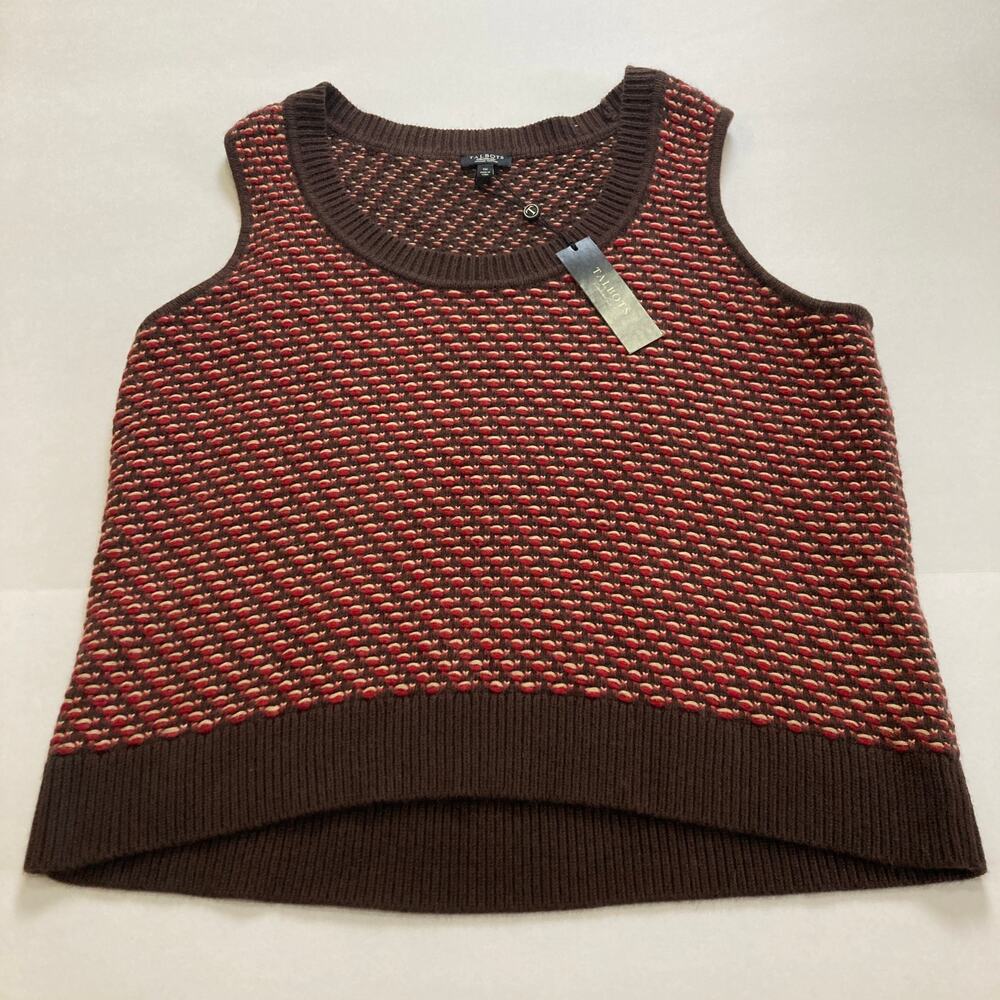 Vintage NWT Talbots Sleeveless Fall 70s Style Sweater Vest Women’s Petite 1X